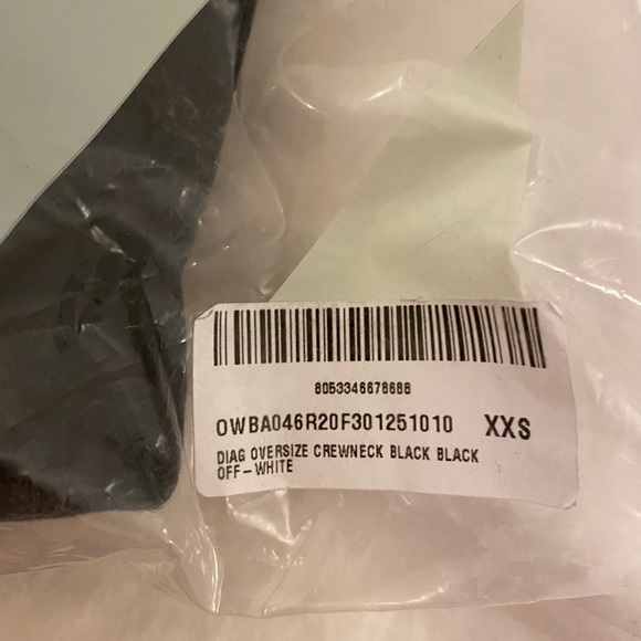 Off White Sweatshirt Black Diagonal Women’s - Picture 5 of 9